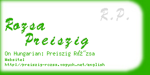 rozsa preiszig business card